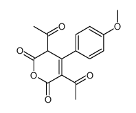 3,5-diacetyl-4-(4-methoxyphenyl)-3H-pyran-2,6-dione结构式
