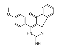 2-氨基-4-(4-甲氧基苯基)-5H-茚并[1,2-d]嘧啶-5-酮结构式