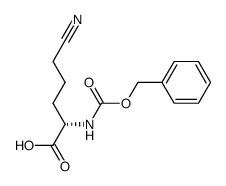 (S)-2-(N-carbobenzoxy)amino-5-cyanopentanoic acid结构式