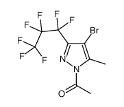 1-ACETYL-4-BROMO-3(5)-(HEPTAFLUOROPROPYL)-5(3)-METHYLPYRAZOLE结构式