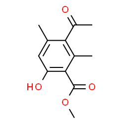 Benzoic acid, 3-acetyl-6-hydroxy-2,4-dimethyl-, methyl ester (9CI) Structure