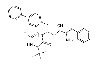 {(S)-1-[N'-((2S,3S)-3-amino-2-hydroxy-4-phenyl-butyl)-N'-(4-pyridin-2-yl-benzyl)-hydrazinocarbonyl]-2,2-dimethyl-propyl}-carbamic acid methyl ester结构式