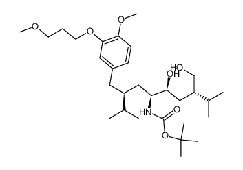 ((1S,2S,4S)-2-hydroxy-4-hydroxymethyl-1-((S)-2-[4-methoxy-3-(3-methoxy-propoxy)-benzyl]-3-methyl-butyl)-5-methyl-hexyl)-carbamic acid tert-butyl ester Structure