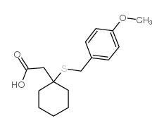 2-[1-[(4-methoxyphenyl)methylsulfanyl]cyclohexyl]acetic acid Structure