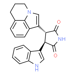 (3R,4R)-3-(5,6-二氢-4H-吡咯并[3,2,1-ij]喹啉-1-基)-4-(1H-吲哚-3-基)吡咯烷-2,5--二酮结构式
