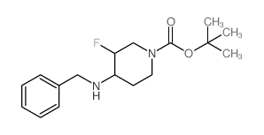 4-(苄基氨基)-3-氟哌啶-1-羧酸叔丁酯结构式