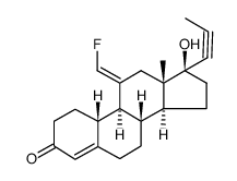 (E)-11-fluoromethylene-17β-hydroxy-17α-propynylestr-4-ene-3-one结构式