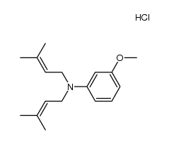 3-methoxy-N,N-bis(3-methylbut-2-enyl)aniline hydrochloride Structure