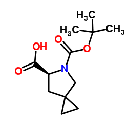 (S)-5-(叔丁氧羰基)-5-氮杂螺[2.4]庚烷-6-羧酸结构式