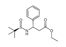 (S)-ethyl 3-((R)-1,1-dimethylethylsulfinamido)-3-phenylpropanoate结构式
