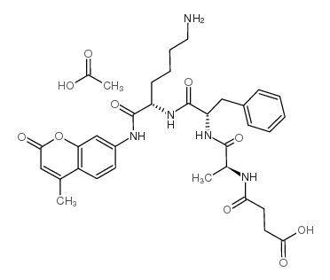 N-Succinyl-Ala-Phe-Lys 7-amido-4-methylcoumarin acetate salt Structure