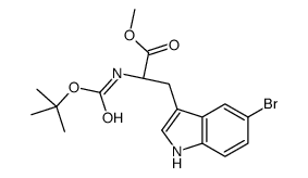(s)-2-(boc-氨基)-3-(5-溴-3-吲哚)丙酸甲酯结构式
