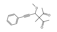 3-(1-methoxy-3-phenylprop-2-ynyl)-3-methylpentane-2,4-dione结构式
