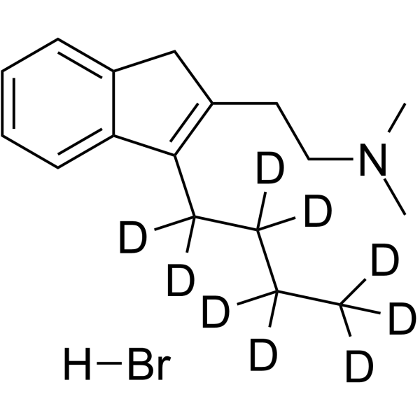 N,N-Dimethyl-3-butyl-1H-indene-2-ethanamine-d9 hydrobromide Structure