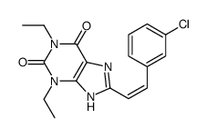 8-[(E)-2-(3-chlorophenyl)ethenyl]-1,3-diethyl-7H-purine-2,6-dione结构式