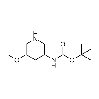 (5-甲氧基哌啶-3-基)氨基甲酸叔丁酯结构式