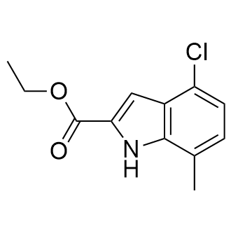 4-氯-7-甲基-1H-吲哚-2-羧酸乙酯结构式