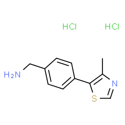 [4-(4-甲基-1,3-噻唑-5-基)苯基]甲胺二盐酸盐结构式