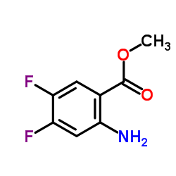 2-氨基-4,5-二氟苯甲酸甲酯结构式