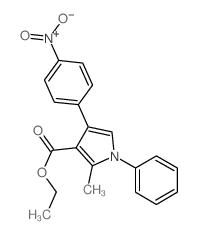 1H-Pyrrole-3-carboxylicacid, 2-methyl-4-(4-nitrophenyl)-1-phenyl-, ethyl ester Structure
