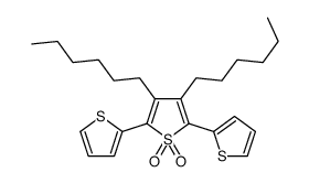 3,4-dihexyl-2,5-dithiophen-2-ylthiophene 1,1-dioxide结构式