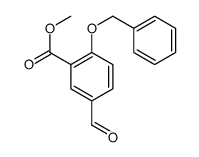2-苄氧基-5-甲酰基苯甲酸甲酯结构式
