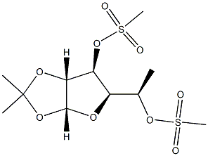 6-Deoxy-1-O,2-O-isopropylidene-3-O,5-O-bis(methylsulfonyl)-α-D-glucofuranose structure