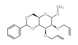 甲基2,3-O-二烯丙基-4,6-O-亚苄基-α-D-甘露吡喃糖苷结构式