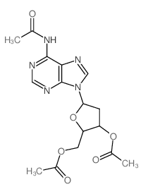 [5-(6-acetamidopurin-9-yl)-3-acetyloxy-oxolan-2-yl]methyl acetate结构式