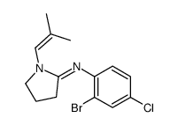 N-(2-bromo-4-chlorophenyl)-1-(2-methylprop-1-enyl)pyrrolidin-2-imine结构式
