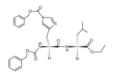 N-(1,Nα-bis-benzyloxycarbonyl-histidyl)-leucine ethyl ester结构式