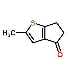 2-Methyl-5,6-dihydro-4H-cyclopenta[b]thiophen-4-one结构式