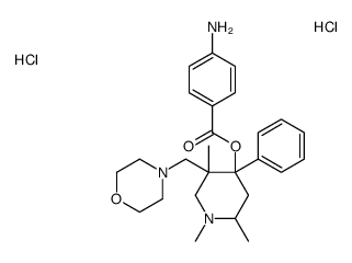 4-Piperidinol, 5-morpholinomethyl-4-phenyl-1,2,5-trimethyl-, p-aminobe nzoate, dihydrochloride Structure