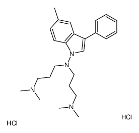3-[3-(dimethylazaniumyl)propyl-(5-methyl-3-phenylindol-1-yl)amino]propyl-dimethylazanium,dichloride Structure