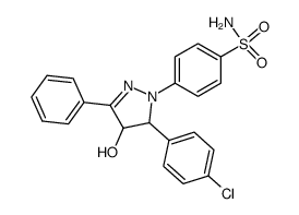 1-(p-sulfamylphenyl)-5-(p-chlorophenyl)-4-hydroxy-3-phenyl-2-pyrazoline Structure