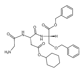 cyclohexyl (S)-3-(2-aminoacetamido)-4-(((S)-1,3-bis(benzyloxy)-1-oxopropan-2-yl)amino)-4-oxobutanoate结构式