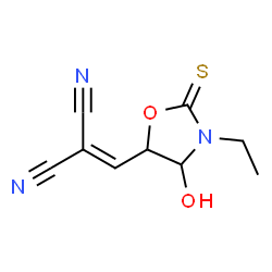 Propanedinitrile, [(3-ethyl-4-hydroxy-2-thioxo-5-oxazolidinyl)methylene]- (9CI)结构式