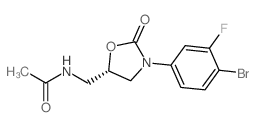 |5S|-N-[3-(4-溴-3-氟苯基)-2-氧代-5-恶唑烷基甲基]乙酰胺结构式