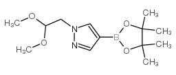 1-(2,2-二甲氧基乙基)-4-(4,4,5,5-四甲基-1,3,2-二氧硼杂环戊烷-2-基)-1H-吡唑结构式