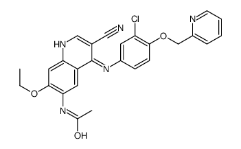 N-(4-((3-氯-4-(吡啶-2-基甲氧基)苯基)氨基)-3-氰基-7-乙氧基喹啉-6-基)乙酰胺结构式
