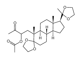 2-acetoxy-5,5,20,20-bis(ethylenedioxy)-4,5-secopregnan-3-one结构式