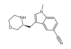 1-methyl-3-[(3S)-morpholin-3-ylmethyl]-1H-indole-5-carbonitrile结构式