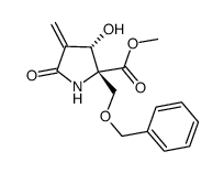 (2R,3S)-methyl 2-[(benzyloxy)methyl]-3-hydroxy-4-methylene-5-oxopyrrolidine-2-carboxylate结构式