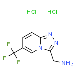 [6-(三氟甲基)[1,2,4]三唑并[4,3-a]吡啶-3-基]甲胺盐酸盐结构式