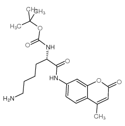 Nα-Boc-L-赖氨酸-7-酰胺基-4-甲基香豆素结构式