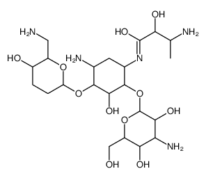 1-N-(3-amino-2-hydroxybutanoyl)-2',3'-dideoxykanamycin A Structure