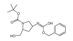(2S,4R)-4-(((苄氧基)羰基)氨基)-2-(羟甲基)吡咯烷-1-羧酸叔丁酯结构式