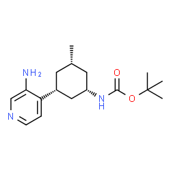 Carbamic acid, N-[(1R,3S,5R)-3-(3-amino-4-pyridinyl)-5-methylcyclohexyl]-, 1,1-dimethylethyl ester, rel- Structure