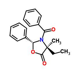 (2R,4S)-3-BENZOYL-4-ETHYL-4-METHYL-2-PHENYLOXAZOLIDIN-5-ONE Structure