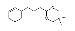 (+/-)-2-[3-(Cyclohex-2-enyl)propyl]-5,5-dimethyl-1,3-dioxane结构式